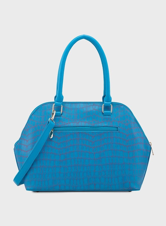 Caprese Mist Satchel Large Blue Bag with Adjustable & Detachable Strap|Versatile Shoulder, Crossbody & Handheld Bag for Work, Travel, and Everyday Use, Spacious with Multiple Compartments - Image 2